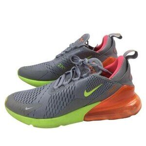Nike Air Max 270 Grey Volt Orange Running Shoes AH8050-012 Men's Size 9